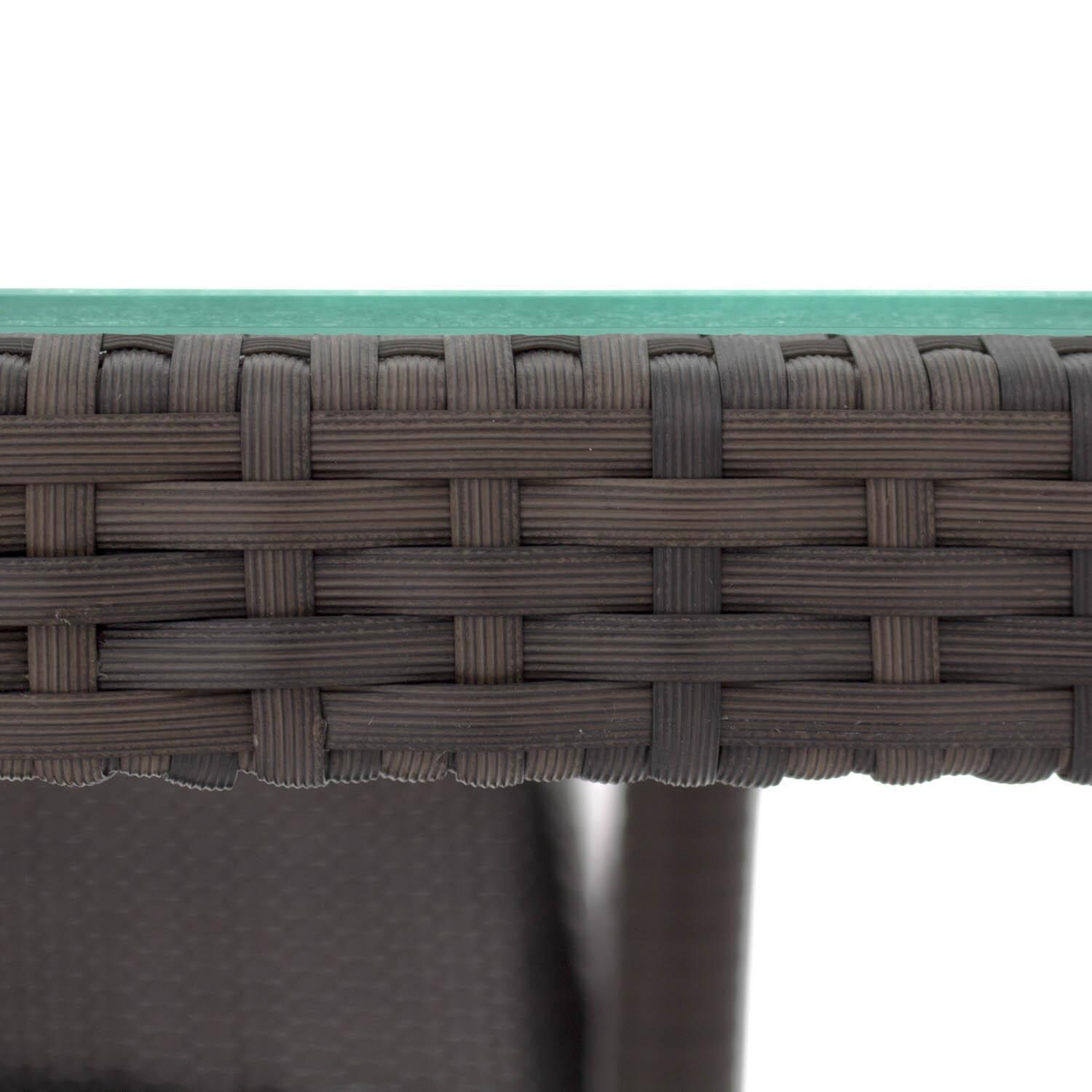 Gentilly 32-Inch Square Wicker Patio Dining Table - Edge Detail thumbnail