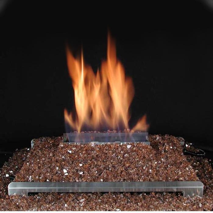 Rasmussen 20-Inch Copper ALTERNA See-Thru FireGlitter Set With Vent Free Stainless Steel Chassis Burner  thumbnail