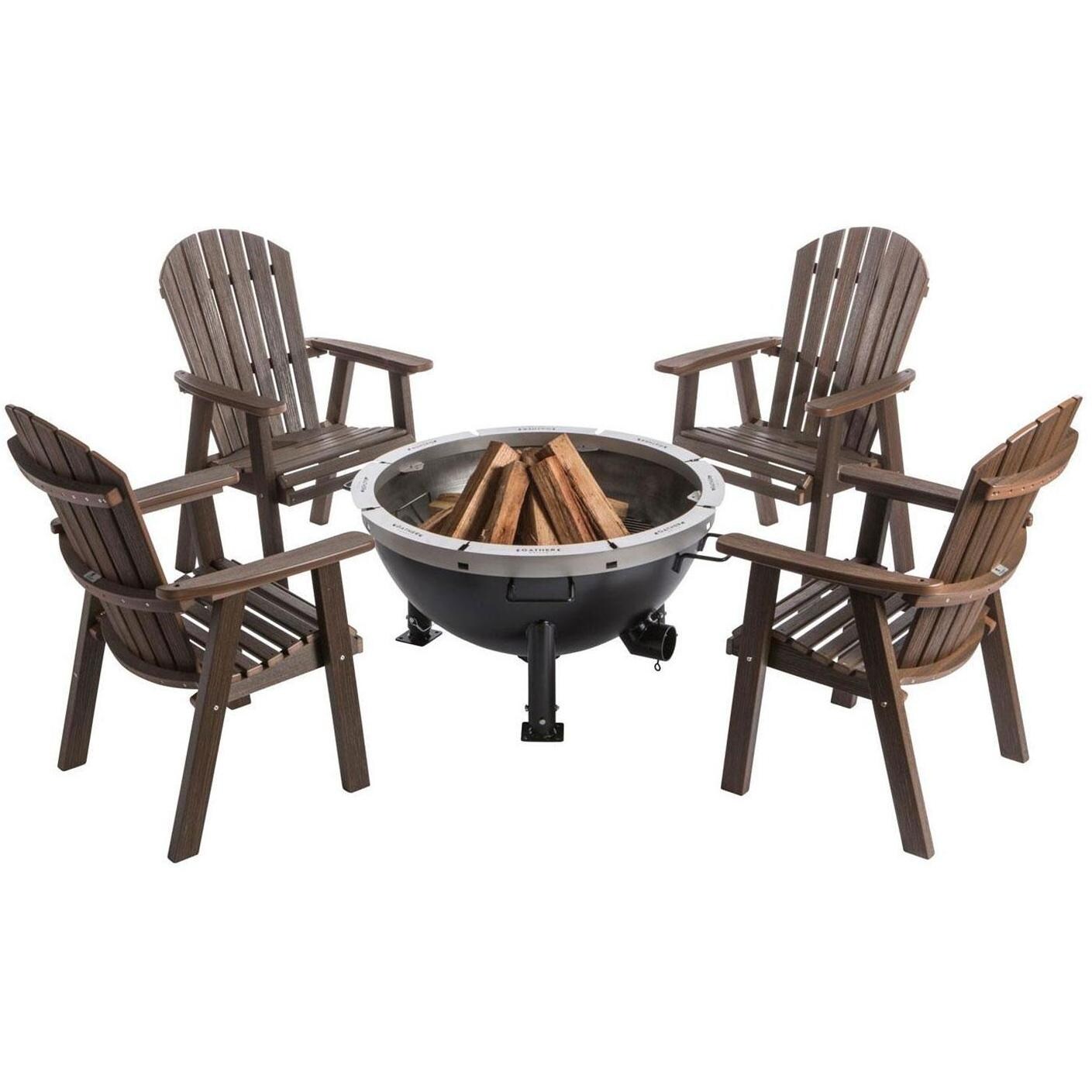 Gather Grills P2000-starter-black Pioneer 35-Inch Wood Fired Grill W/ Starter Package - Firepit Uncovered and Chairs thumbnail