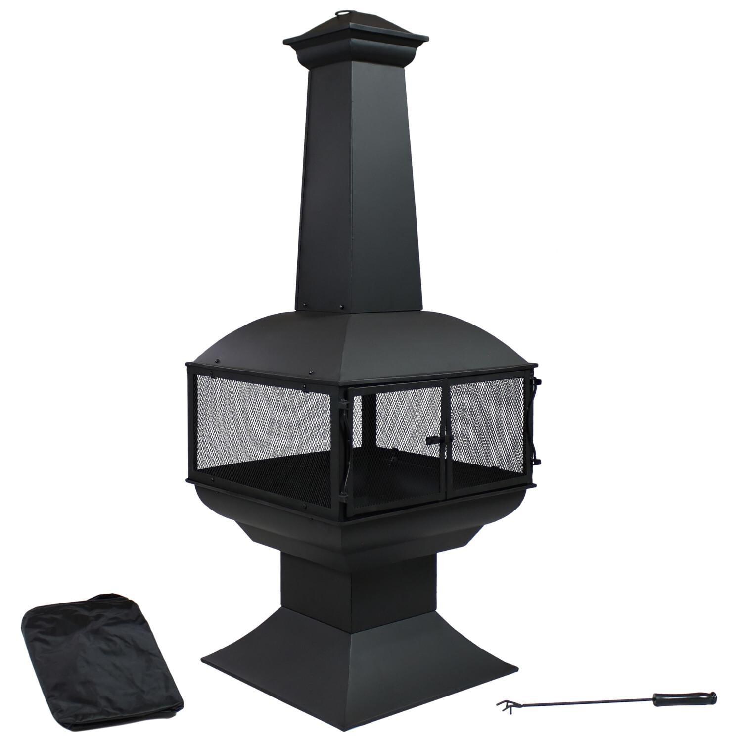 Ultimate Patio 57-Inch Steel Wood Burning Chiminea - Front View thumbnail