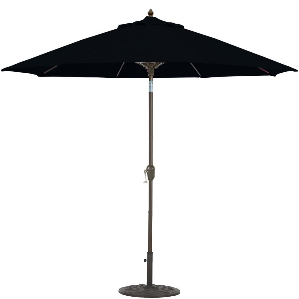 Galtech 9 Ft. Octagonal Aluminum Patio Umbrella W/ Crank Lift & Auto Tilt - Bronze Frame W/ Black Sunbrella Fabric (Umbrella Base Not Included) thumbnail