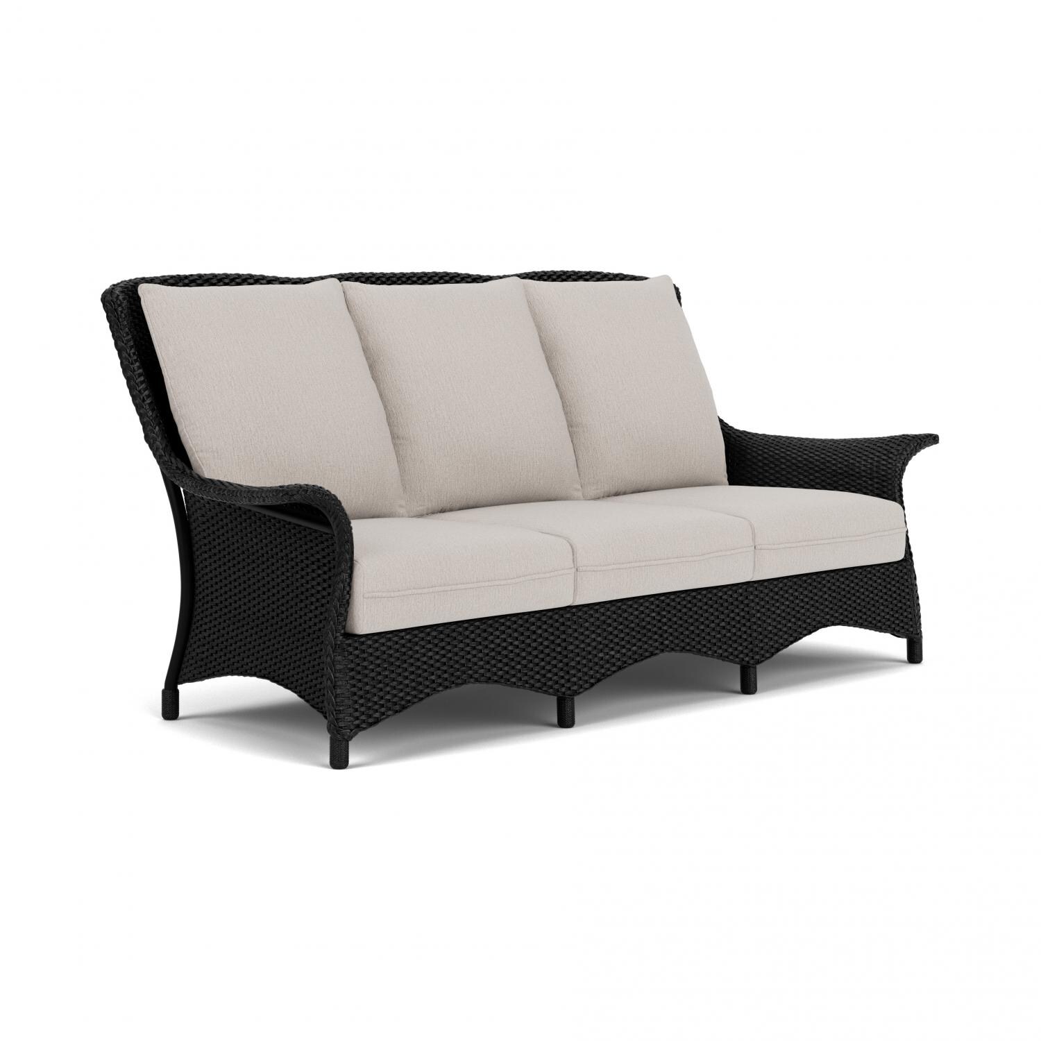 Lloyd Flanders Mandalay Sofa in Ebony Finish with Remy Cloud fabric - Angled thumbnail
