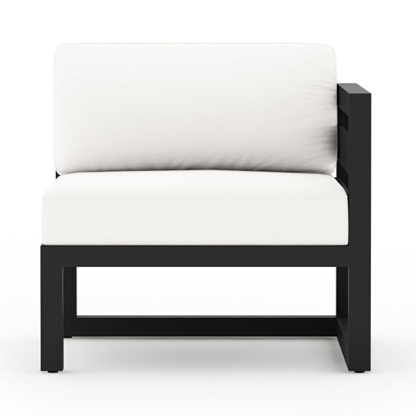 Lakeview Misty Cove 6 Pc Aluminum Sectional Set in Black w/Club Chair & Canvas Natural Cushions by Lakeview Outdoor Designs - Right Section - White Background thumbnail