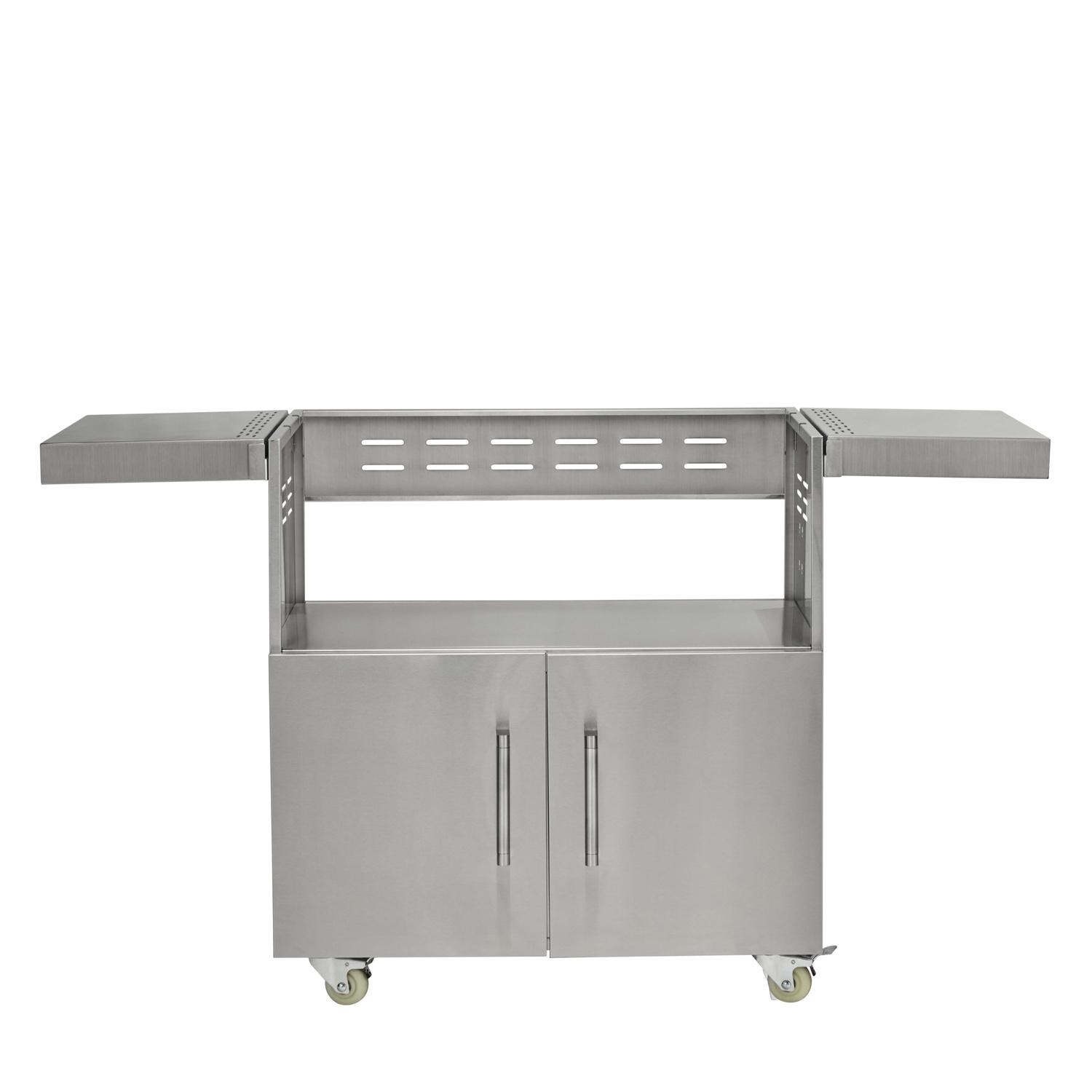 Coyote Outdoor Living C3CH36CT 36 Inch Charcoal Grill Cart - Front Shelves Up - White Background thumbnail