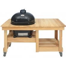 Primo Oval Large Ceramic Kamado Grill On Countertop Cypress Table image