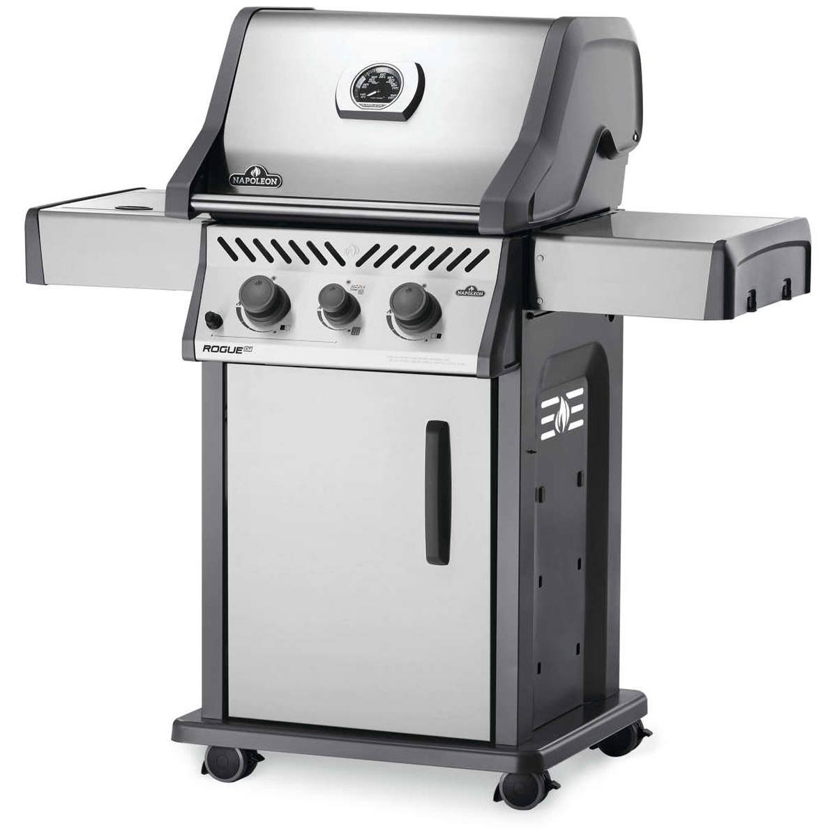 Napoleon RXT365SIBPSS-1 Rogue XT 365 Propane Gas Grill with Infrared Side Burner - Stainless Steel - Right Side Angled View thumbnail