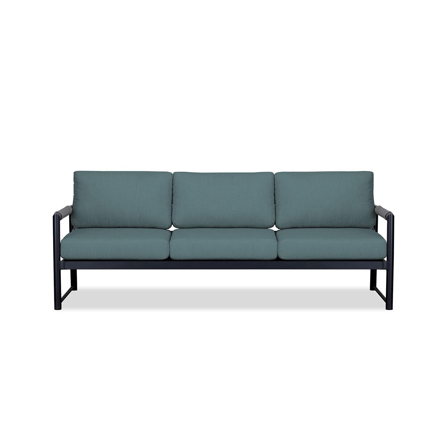 Lakeview AVEBAY-BK-CO-S-CL Avenue Bay Black/Carbon Sofa - Cast Lagoon - Display - White Background thumbnail