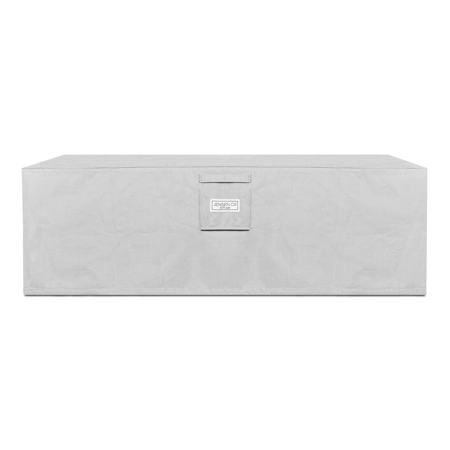 Covewood 58 Inch Rectangular Aluminum Natural Gas Fire Pit in Cloud Gray by BBQGuys Signature (Ships Propane w/ Conversion Kit) - Cover - Detail thumbnail