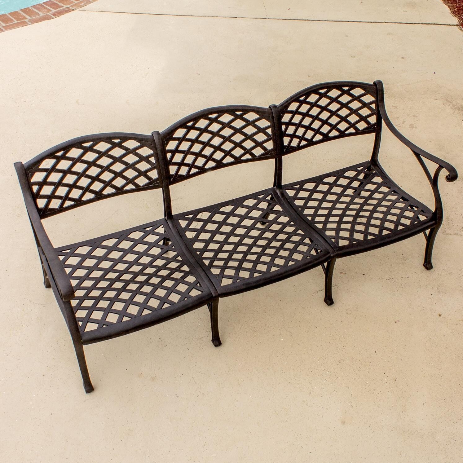 Heritage Cast Aluminum Patio Sofa By Lakeview Outdoor Designs - Top View thumbnail