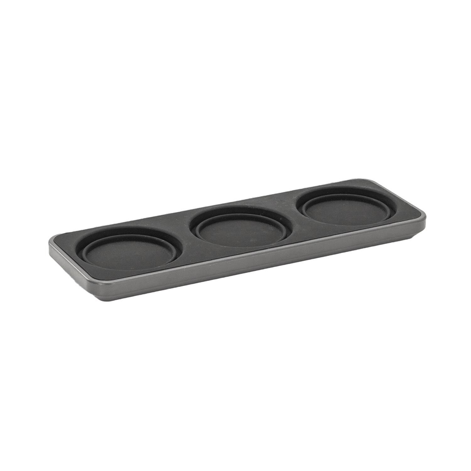 FinaMill FMA103-1SLA Slate Trio Stackable Tray - Side View - White Background thumbnail