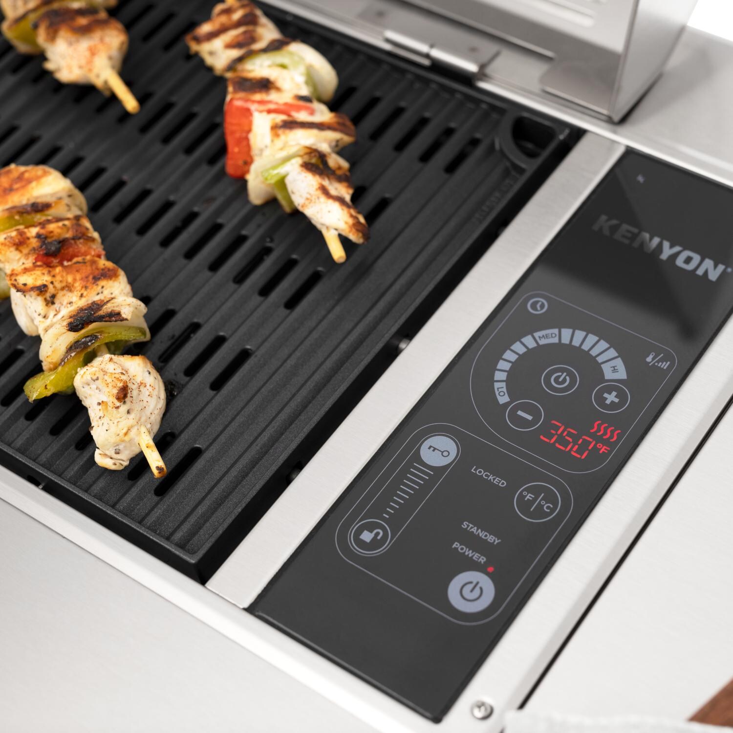 Kenyon C70550 Frontier IntelliKEN Control 1300 Watt Electric Grill & Stand - 120V - In Use thumbnail