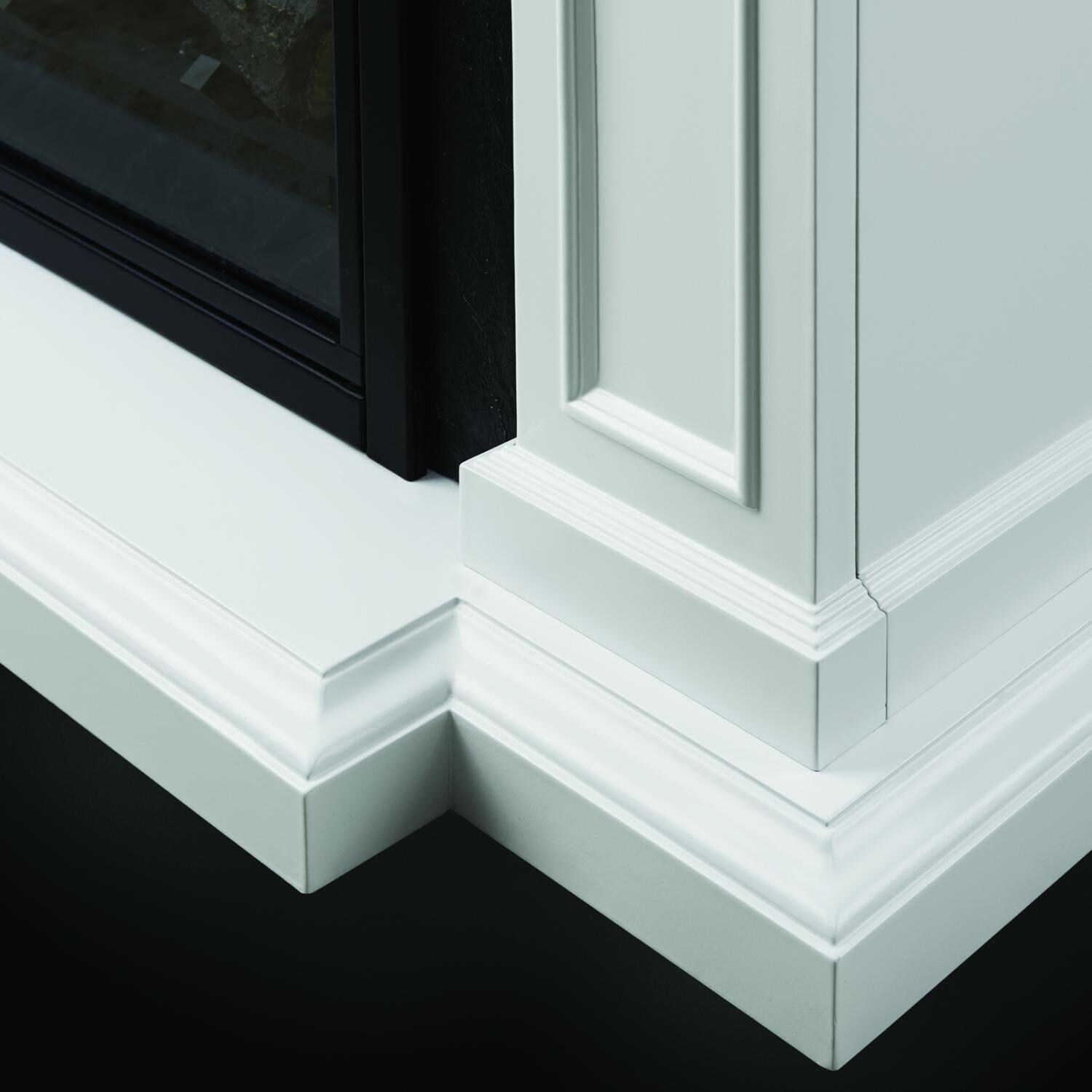 Napoleon NEFP33-2014W 55-Inch Taylor Electric Fireplace Mantel Package - White - Molding Detail thumbnail