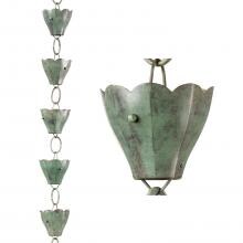 Tulip 8 1/2 Ft Rain Chain By Good Directions - Blue Verde image