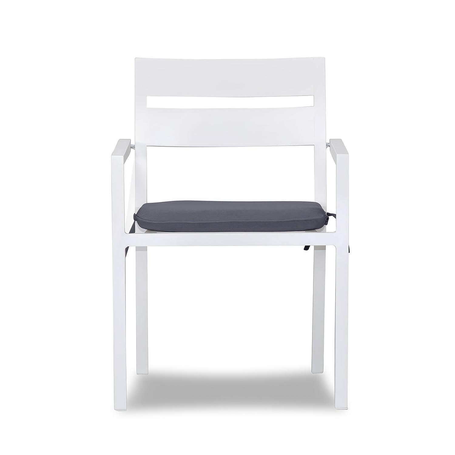 Calm Bay 9 Pc Rectangular Dining Set in White/Canvas Charcoal by Lakeview - Chair - White Background thumbnail