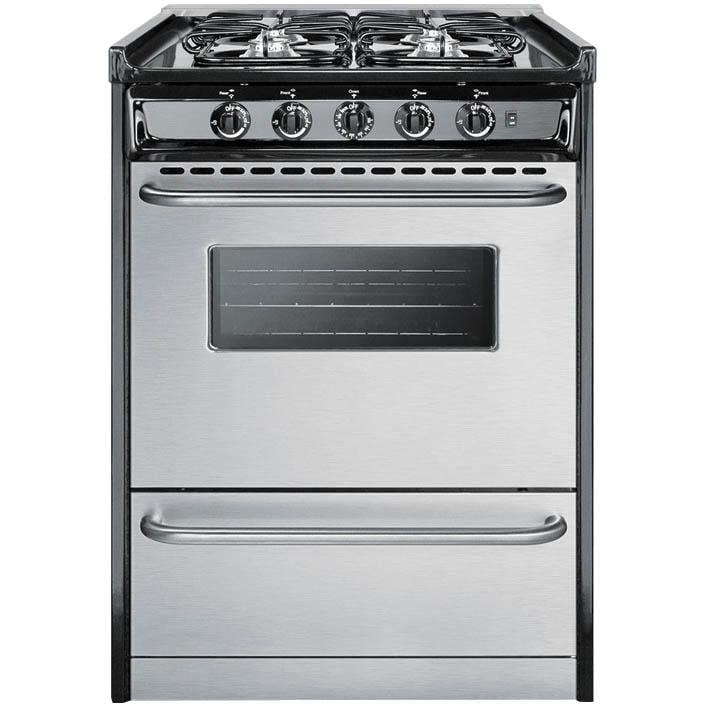 Summit Professional 24Inch 4Burner SlideIn Gas Range Stainless