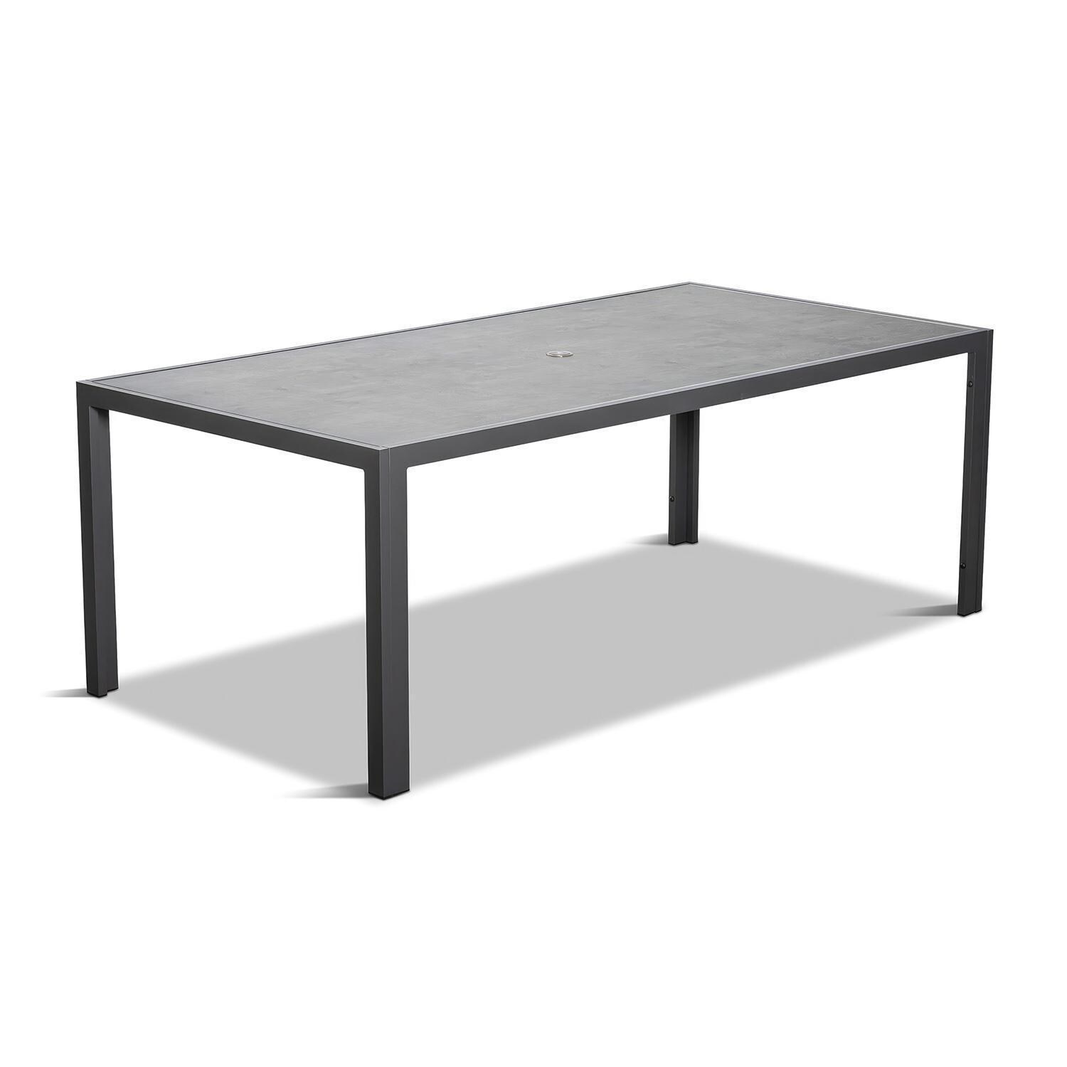 Chloe Bay 9 Pc Aluminum Rectangular Dining Set in Slate by Lakeview - Table - White Background thumbnail