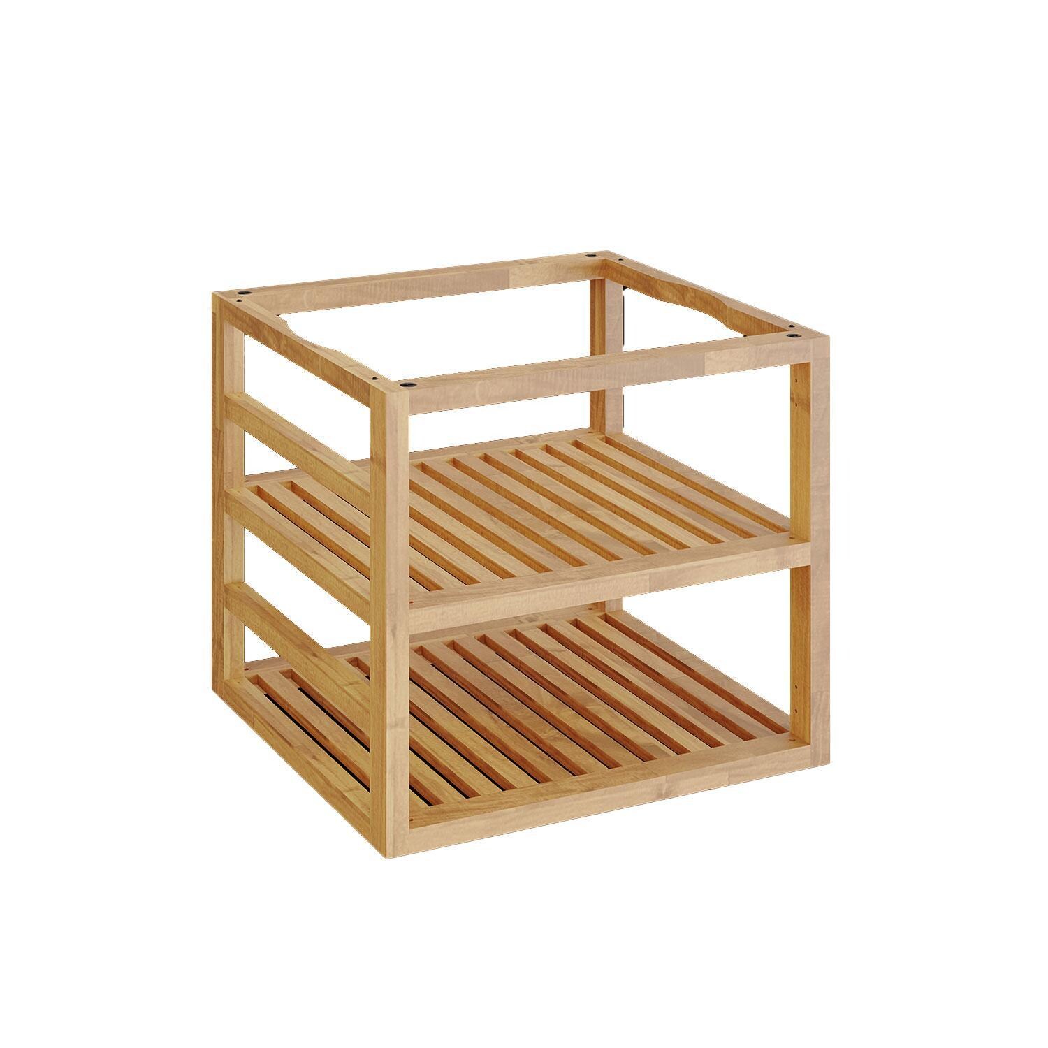 OFYR OSI-PRO-TW-M PRO 23 Inch Teak Wood Insert Cabinet Storage - Medium - Display - White Background thumbnail