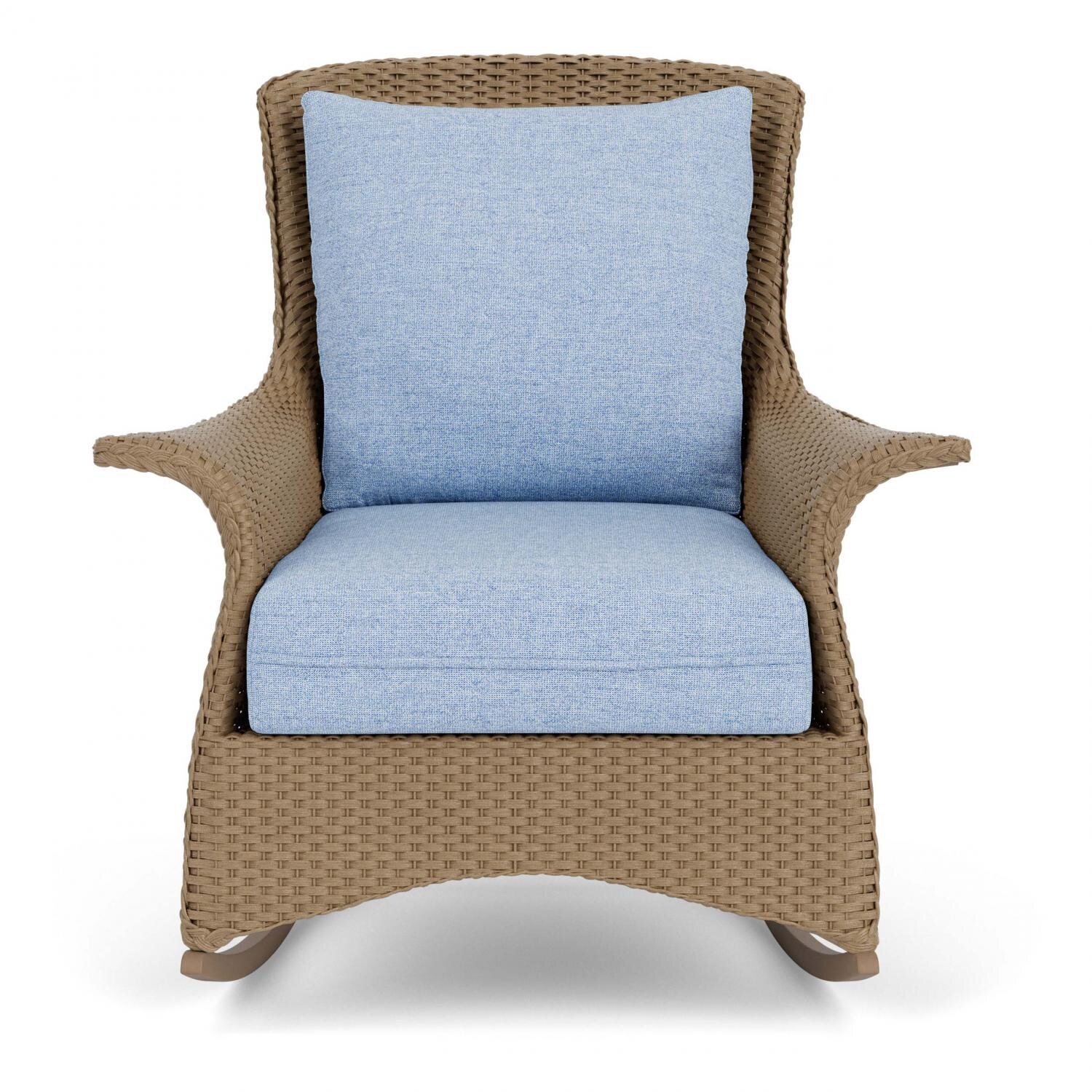 Mandalay Lloyd Loom Rocking Club Chair in Fawn/Demo Skyway by Lloyd Flanders