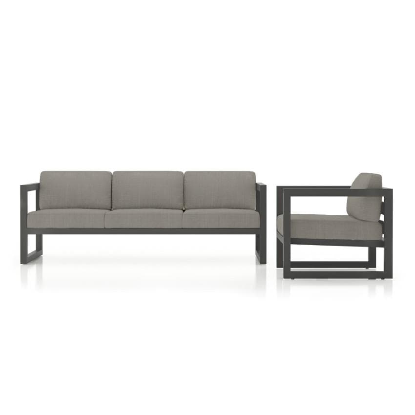 Misty Cove 2 Piece Seating Set In Slate w/Canvas Charcoal Cushions by Lakeview - Side View - White Background thumbnail