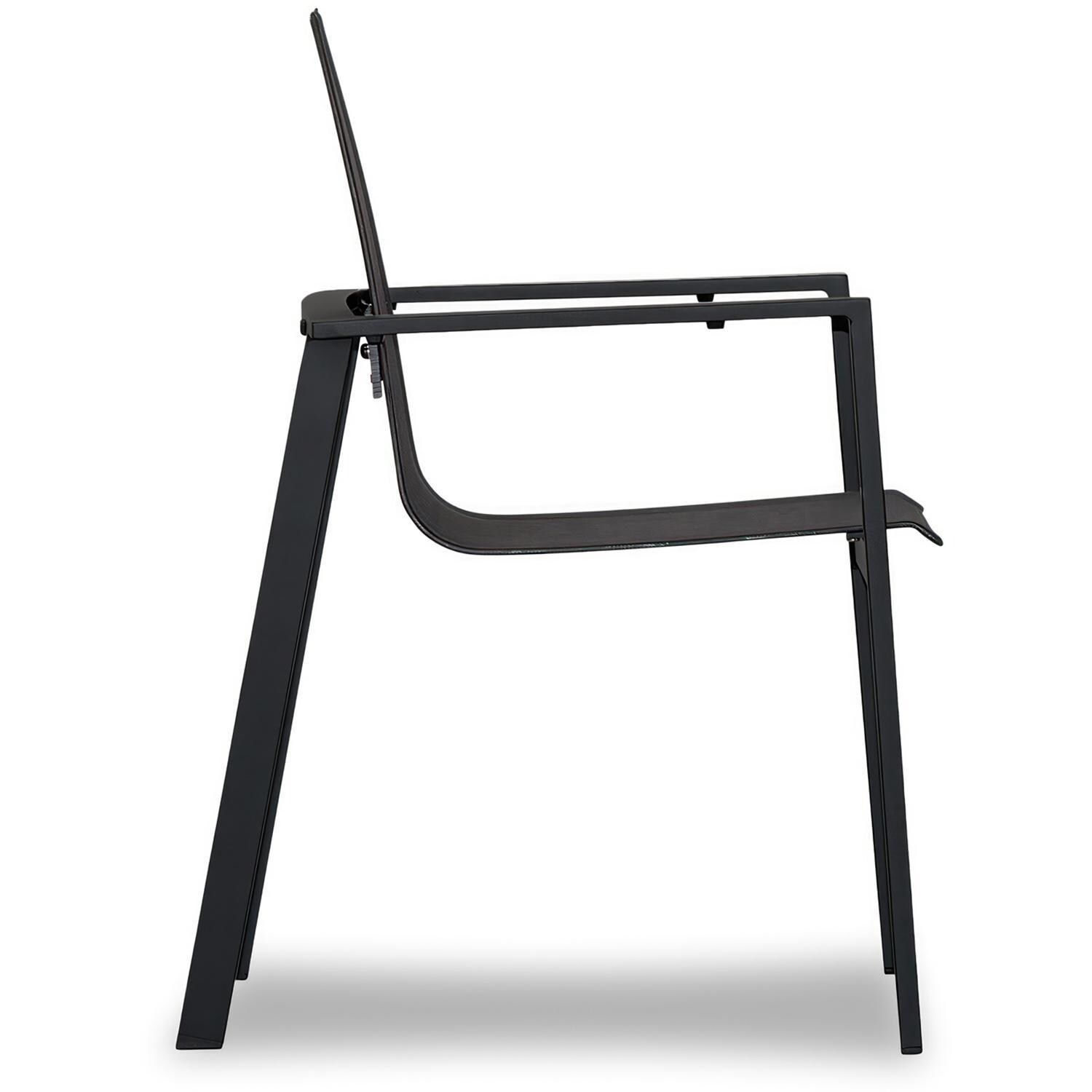 Spring Bay Dining Arm Chair in Black - Side View - White Background thumbnail