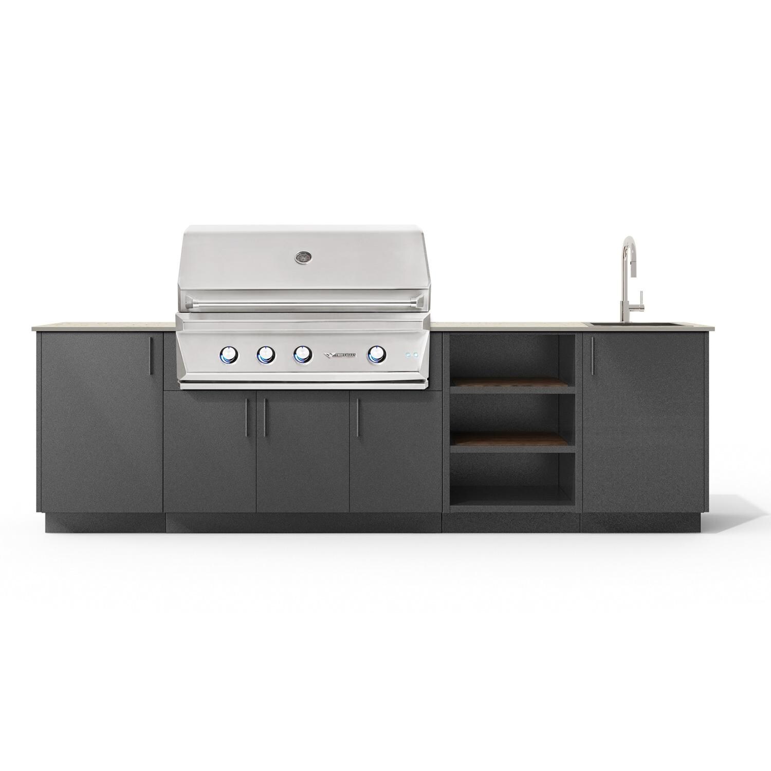 Urban Bonfire B-Mist-42-TwinEagles-Danae-Anthracite Mist 42 Outdoor Kitchen w/ Twin Eagles Natural Gas Grill, Danae Countertop & Anthracite Finish thumbnail