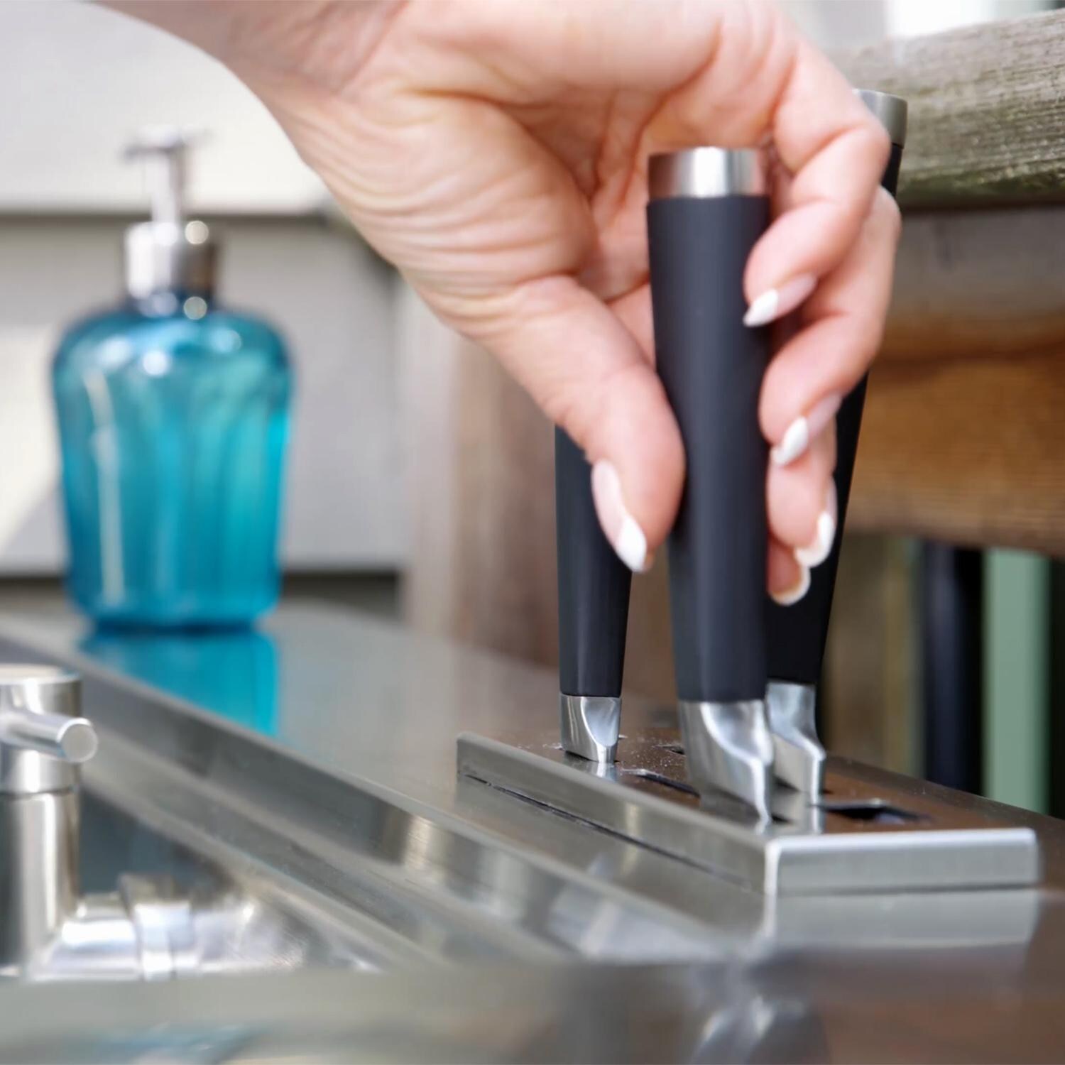 NewAge Outdoor Kitchen Sink - Cooking Knife Storage Lifestyle View thumbnail