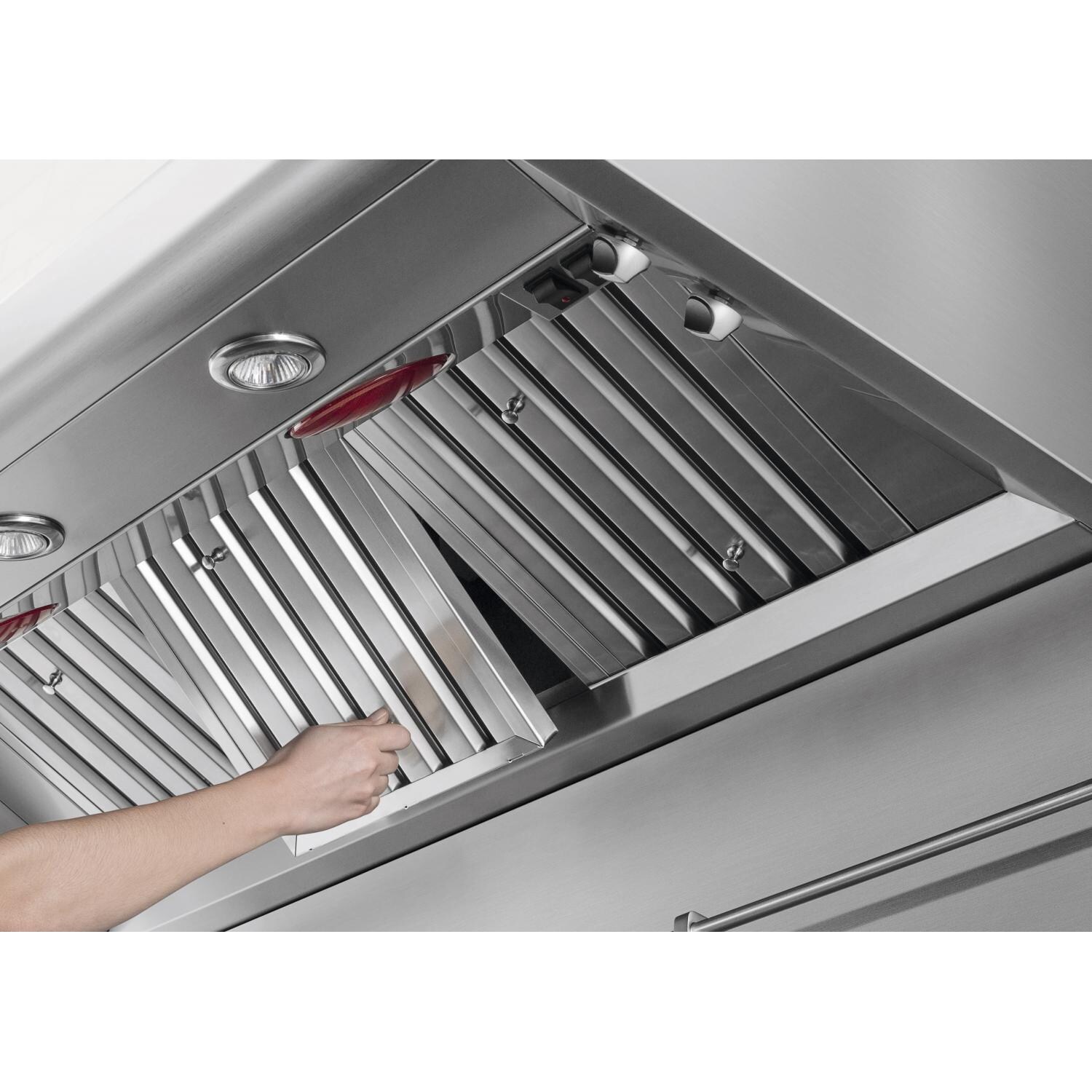 DCS 48-Inch Vent Hood - Shown W/ Optional Infrared Kit - Removable Stainless Steel Baffles thumbnail