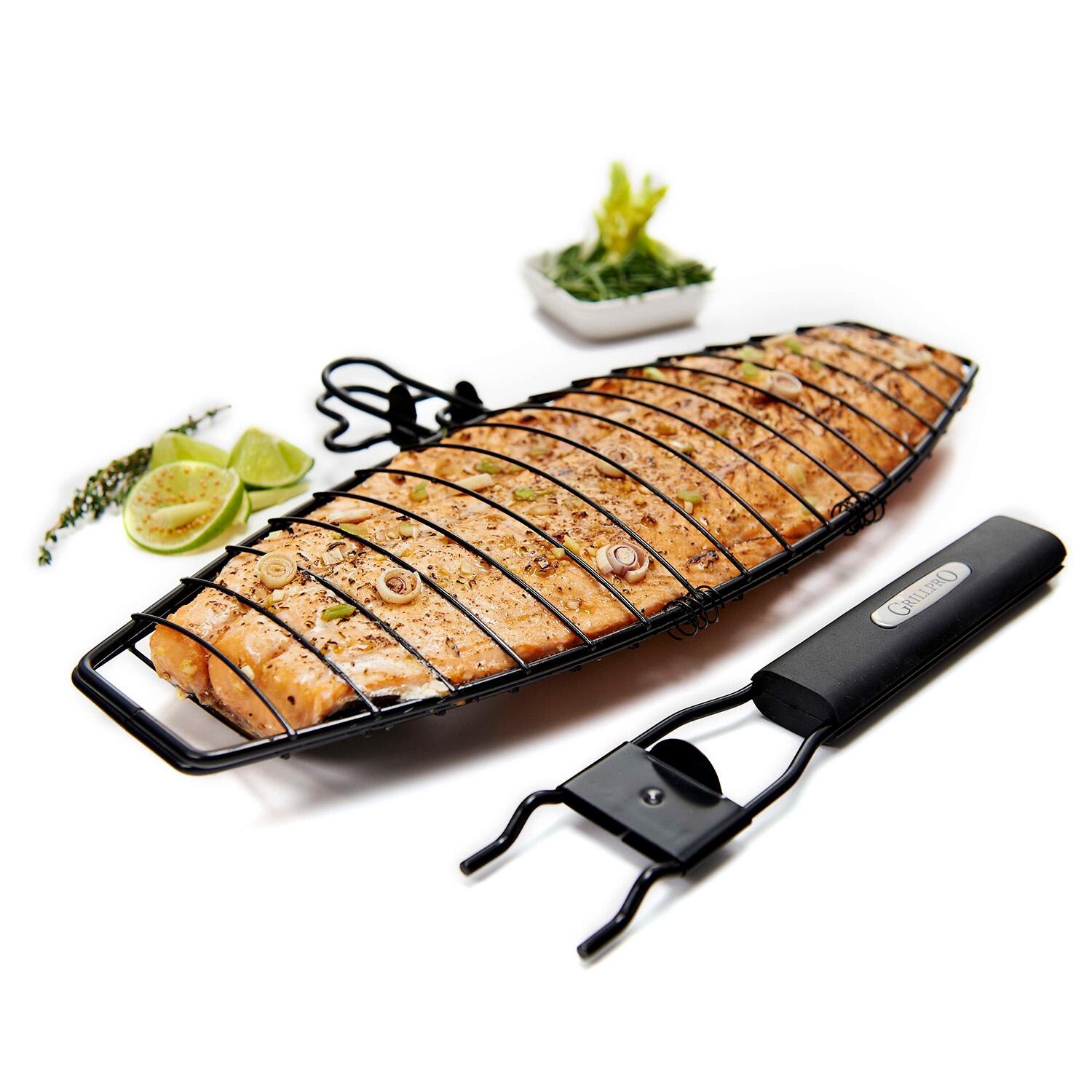 GrillPro Non-Stick Fish Basket w/ Removable Handle - 21015 - Handle Off - White Background thumbnail