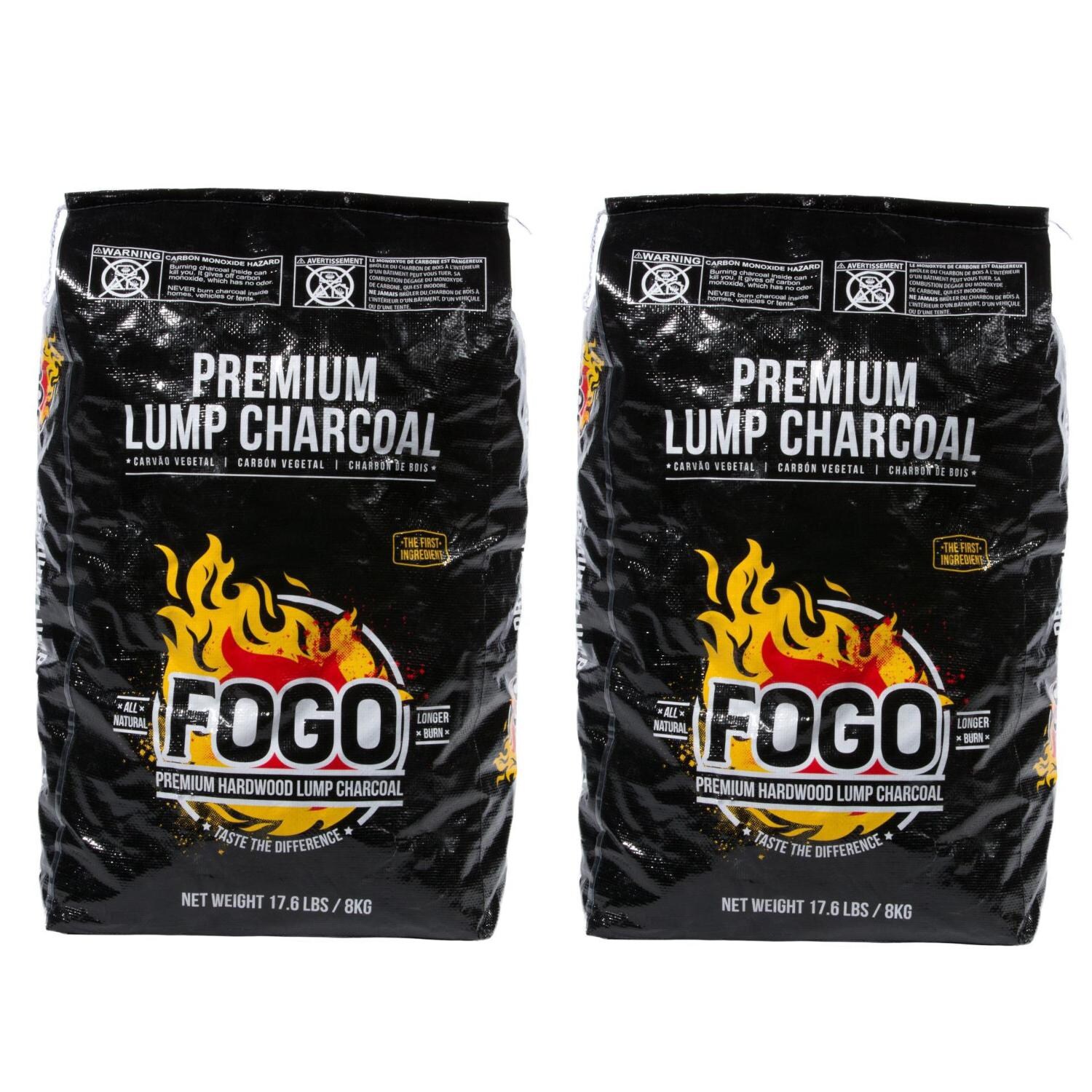 FOGO Charcoal FB17 Premium Natural Hardwood Lump Charcoal - 17.6 Lbs - 2 Pack thumbnail