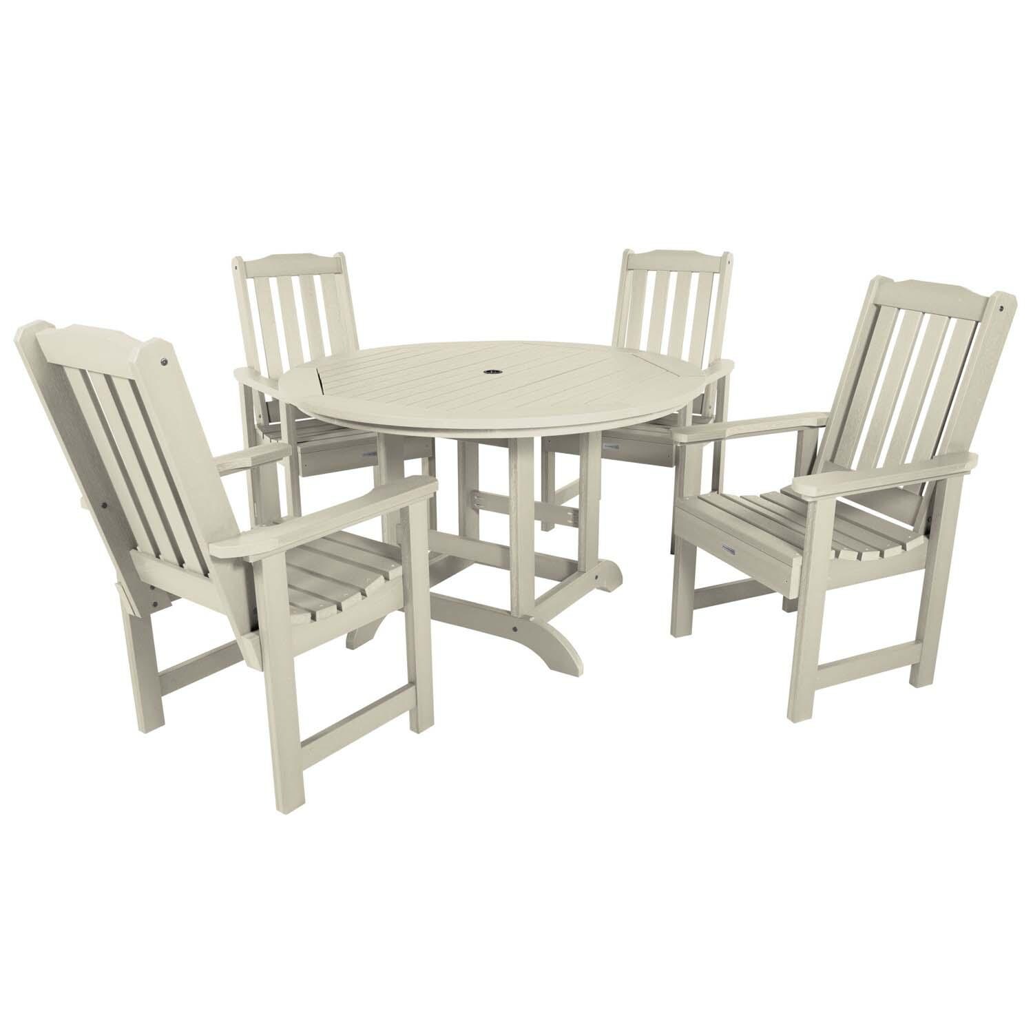 Hart Lane 5 Pc Set Recycled Plastic Dining Set In Whitewash By Lakeview - White Background thumbnail