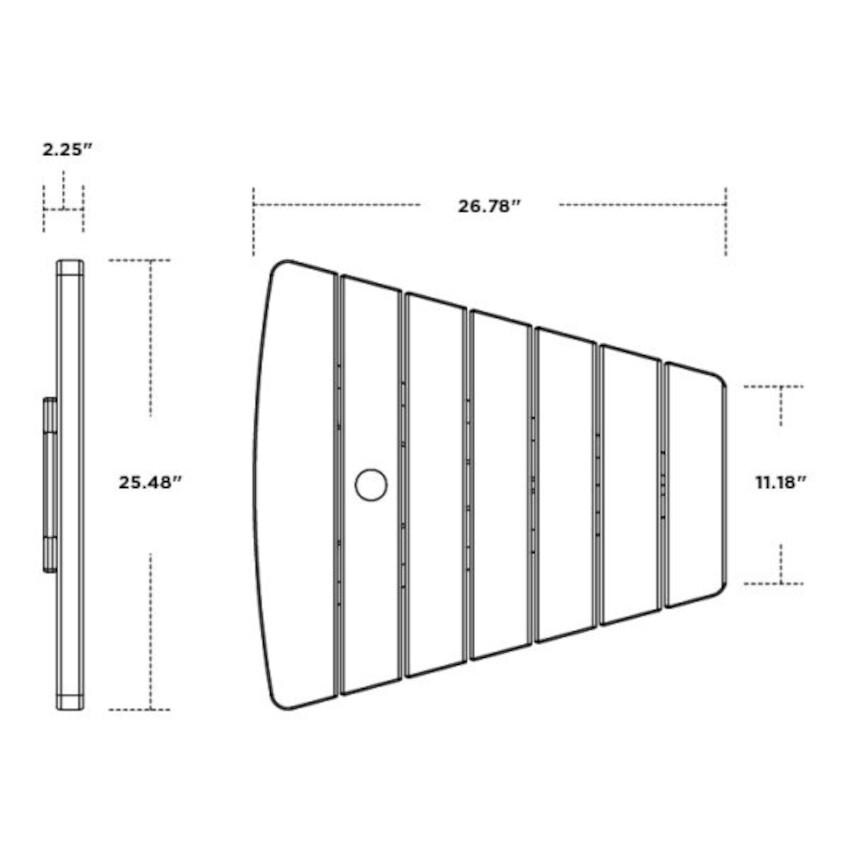 POLYWOOD PWS562-1-BL Classic Folding Adirondacks W/ Connecting Table - Connecting Table Dimensions thumbnail