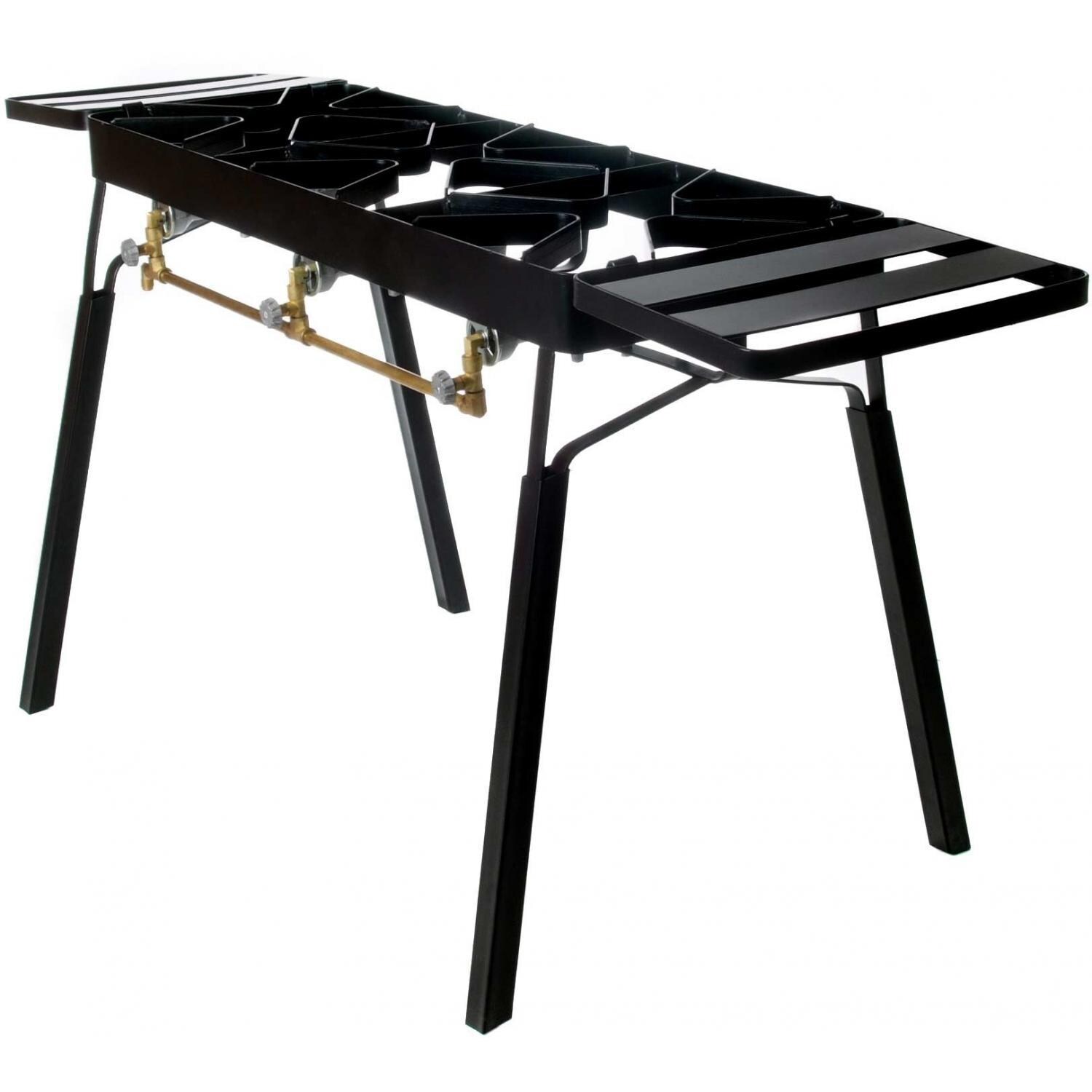 Cajun Cookware 3-Burner Propane Gas Stove With Shelves - Side View thumbnail