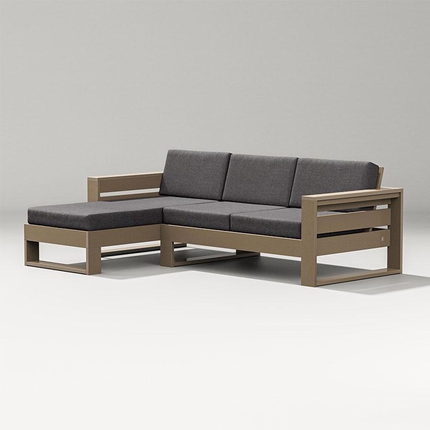 Latitude 3 Person Sectional Sofa w/ Left Chaise in Vintage Sahara/Ash Charcoal By PW Designer Series - Display - White Background thumbnail