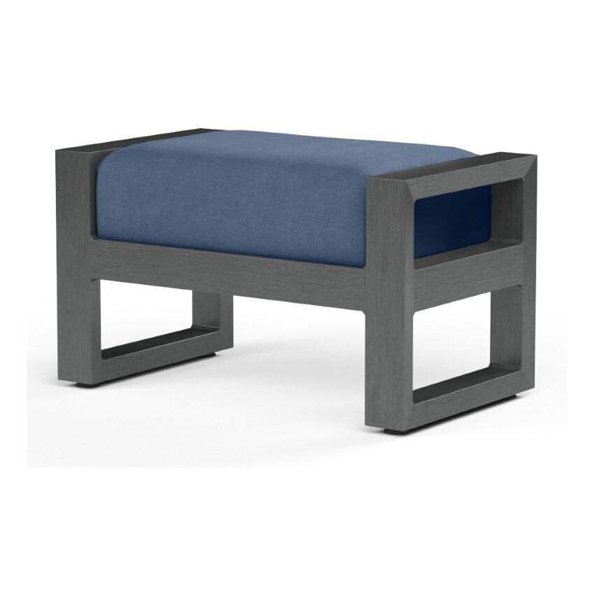Redondo Aluminum Ottoman in Slate/Spectrum Indigo by Sunset West