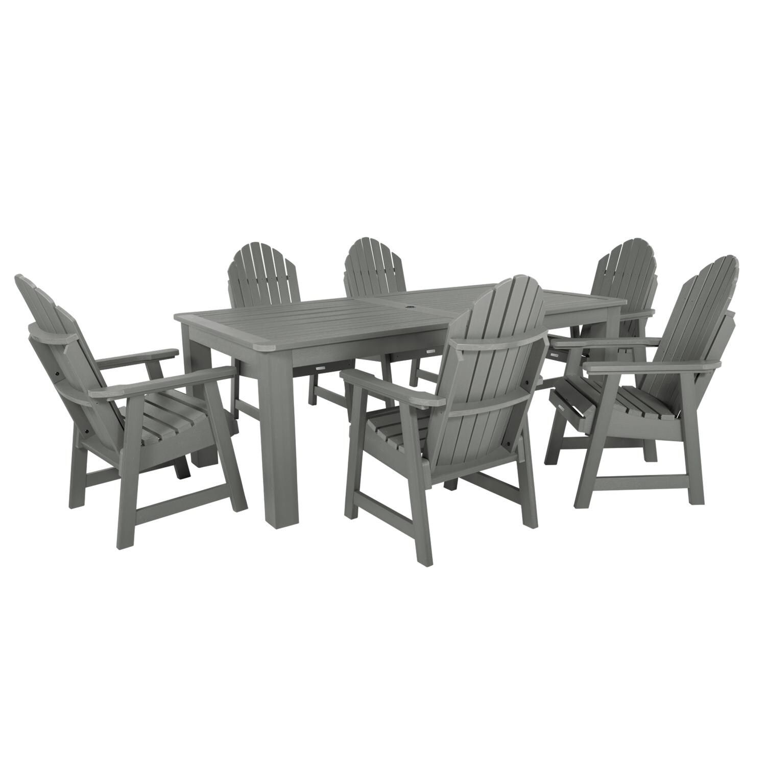 Dream Bay 7 Pc Recycled Plastic Dining Set In Coastal Teak by Lakeview - White Background thumbnail