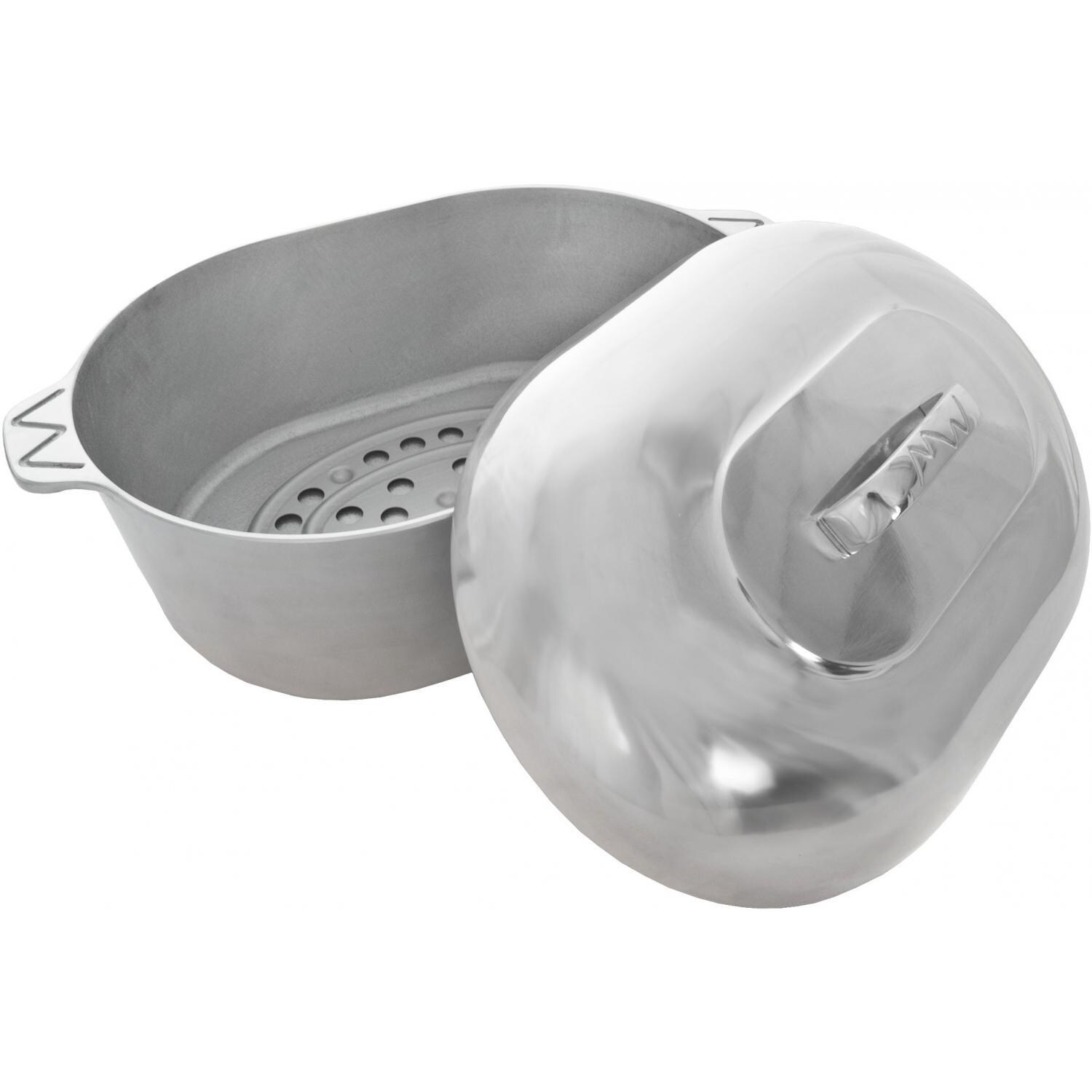 Cajun Cookware 15-Inch Oval Aluminum Roaster - Open View thumbnail