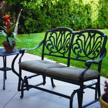 Darlee Elisabeth 2 Piece Cast Aluminum Patio Bench Glider Conversation Seating Set image