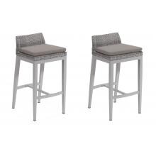 Argento 2 Piece Wicker Patio Bar Stool Set W/ Stone Cushions By Oxford Garden image