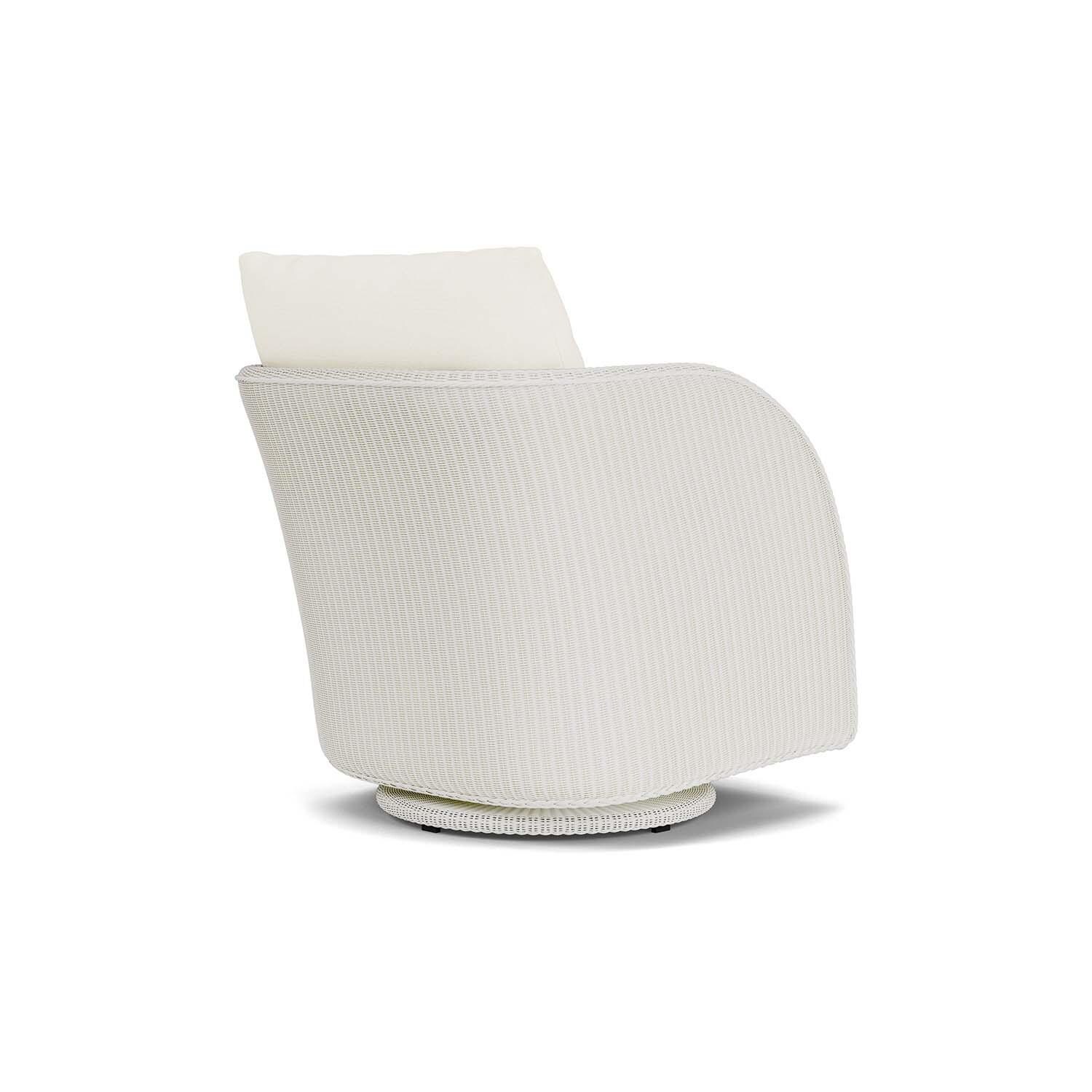 Lloyd Flanders Essence Swivel Glider Lounge Chair W/Sailcloth Salt Fabric - Matte White Finish - Back Right thumbnail