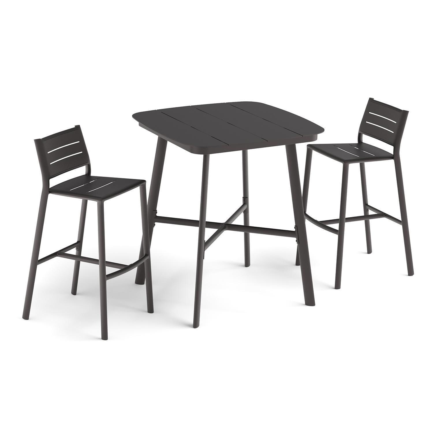 Oxford Garden Eiland 3 Pc Aluminum Bar Set in Carbon - Display - White Background thumbnail