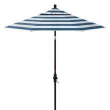 California Umbrella Sun Master Series 7.5 Ft Octagonal Aluminum Collar Tilt Patio Umbrella W/ Crank Lift & Fiberglass Ribs - Bronze Frame / Sunbrella Cabana Regatta Canopy image