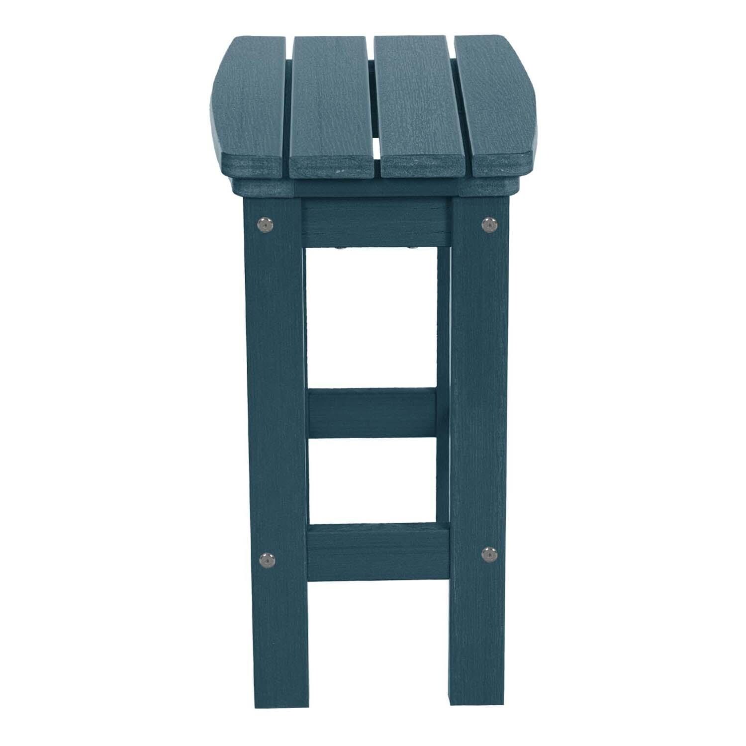 Hart Lane Polyresin Bar Stool Counter Height in Nantucket Blue By Lakeview Outdoor Designs - Side - White Background thumbnail