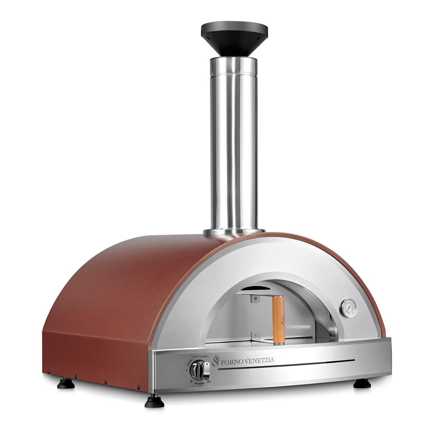 Forno Venetzia FVP225-G-NG-CAPP Pronto 225 Hybrid Natural Gas Pizza Oven - Cappuccino - Angled Right - White Background thumbnail