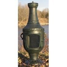 The Blue Rooster Venetian Style Cast Aluminum Chiminea - Antique Green image