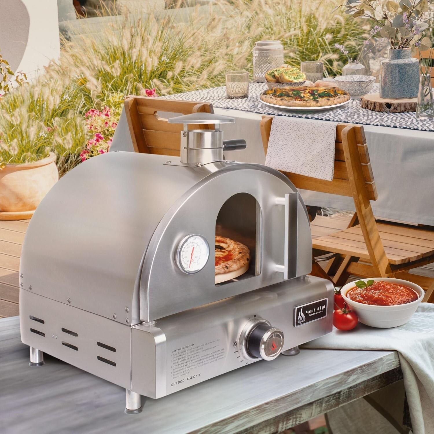 Mont Alpi MAPZ-SS Portable Natural Gas Outdoor Pizza Oven - Hero - Lifestyle thumbnail