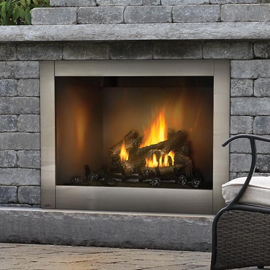 Napoleon Riverside Clean Face 47-Inch Outdoor Built-In Propane Gas Fireplace W/ Millivolt Ignition And Brushed Stainless Steel Face - GSS42CFN