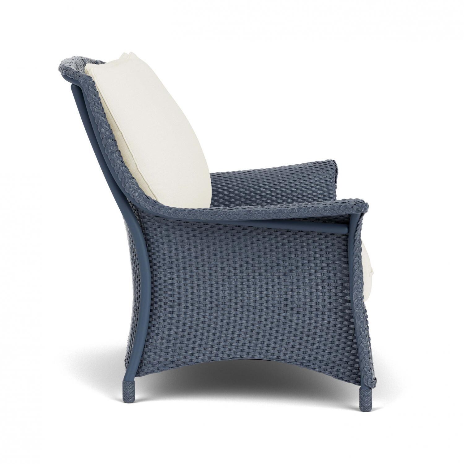 Lloyd Flanders Mandalay Chair and a Half in Denim Blue Finish with Sailcloth Salt Fabric - Side thumbnail