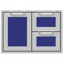 Hestan 30-Inch Double Drawer And Single Storage Door Combo - Prince - AGSDR30-BU image