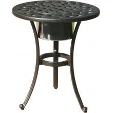 Darlee Series 30 Cast Aluminum Patio End Table With Ice Bucket Insert - Round image