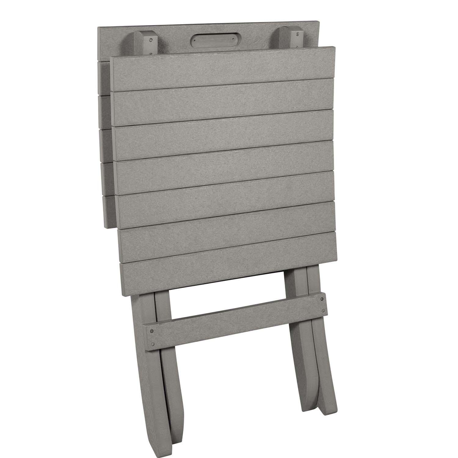 Hazel Cove Recycled Plastic Folding & Stacking Dining Side Chair in Cove Gray by Lakeview Outdoor Designs - Folded - White Background thumbnail